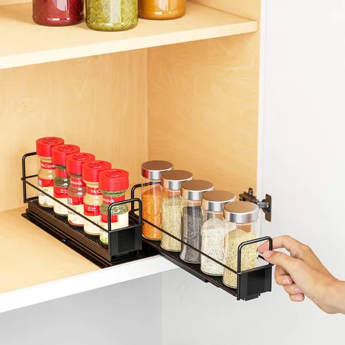 Miniatura 5 de SpaceAid Organizador de especias extraíble para gabinete, organizador de condimentos deslizante y resistente para armarios de cocina, organizador