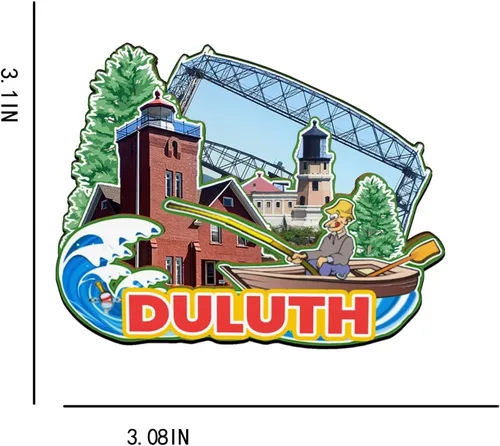 Miniatura 3 de Duluth Minnesota USA - Imán de madera para nevera, 3D, monumentos de viaje, coleccionables, recuerdos, decoración hecha a mano -2775