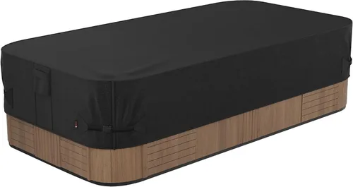 Miniatura 9 de iBirdie Cubierta rectangular impermeable para bañera de hidromasaje para exteriores, 73 x 62 pulgadas, para 72 x 61 o 71 x 60 o 70 x 59 pulgadas