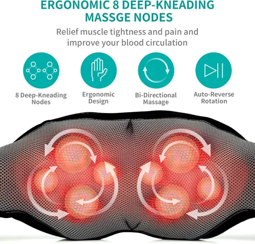 Miniatura 7 de Nekteck Masajeador de cuello y espalda Shiatsu con calor calmante y bolsa de almacenamiento Shiatsu masajeador de pies