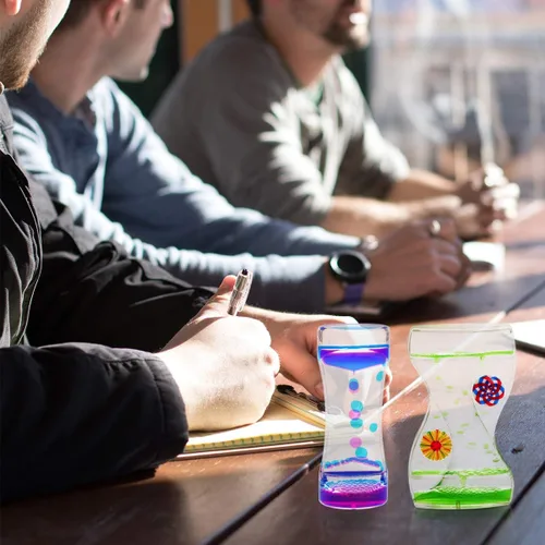 Miniatura 6 de Coitak Temporizador de burbujas de movimiento líquido para juegos sensoriales, juguete antiestrés, parte superior de escritorio, paquete de 3