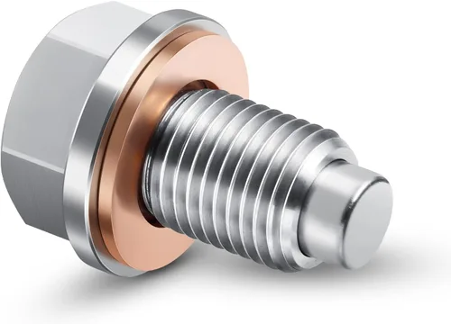 Tapón magnético de drenaje de aceite M12 x 1.25 de acero inoxidable con juntas de arandela de cobre rojo de repuesto para Toyota, Lexus, Nissan,