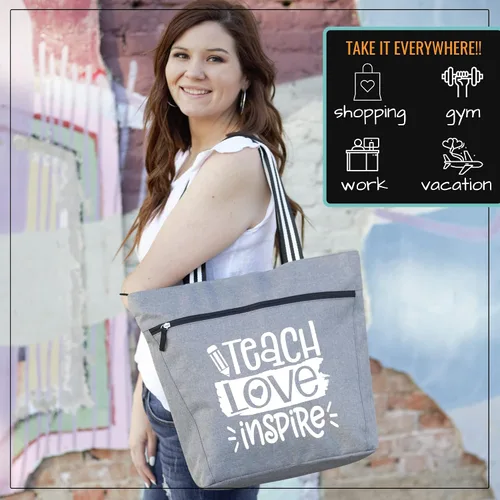 Miniatura 38 de Brooke & Jess Designs Teacher Tote Bag for Work - Teacher Handbag Gifts for Women, Teacher Bag Best Teacher Appreciation Gift