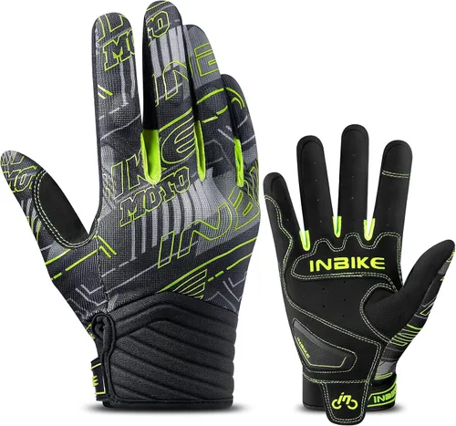 Miniatura 9 de INBIKE Guantes transpirables de motocross para hombre, con protección de nudillos duros, pantalla táctil para motocicleta, deportes de motor