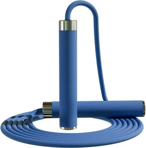 Cuerda de saltar ajustable para fitness en casa - Cordón de PVC de 5 mm con rodamientos de bolas, mangos de goma antideslizantes y aleación para