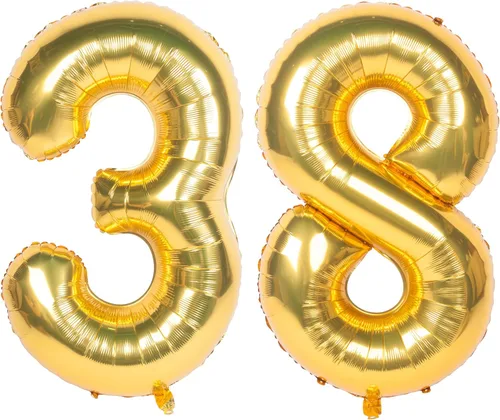 Miniatura 98 de Globos de helio de 40 pulgadas con dígitos dorados para fiesta de cumpleaños., Número 0, 40 pulgadas, número 0 oro 7