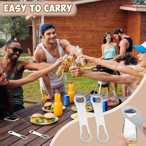 Miniatura 6 de Meanplan Abrebotellas de 24 piezas, abridor de cerveza, barra de acero inoxidable, llave de perro, hueso de metal, abrebotellas de vino y removedor