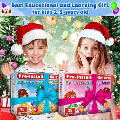 Miniatura 4 de Curious 2 Learn Montessori Busy Book para niños de 3 a 5 años – Carpeta de aprendizaje preescolar premontada con 28 actividades, bolsa de viaje y 8