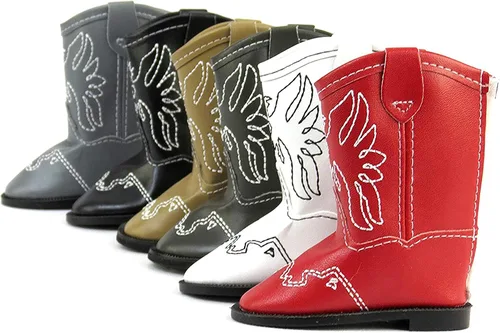 Miniatura 2 de American Fashion World Botas vaqueras de águila americana marrón para muñecas de 18 pulgadas Calidad premium y diseño moderno Zapatos de muñecas