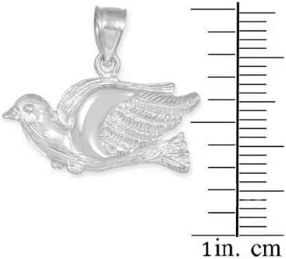 Miniatura 2 de Colgante de paloma voladora de plata de ley 925, No es una piedra preciosa