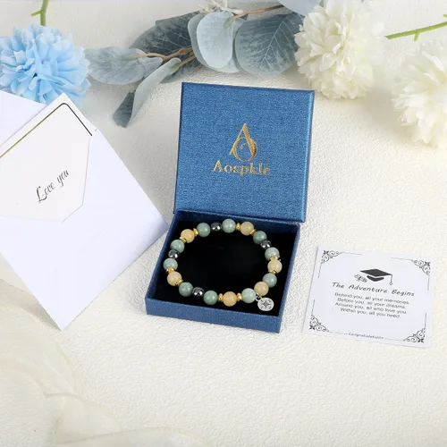 Miniatura 6 de Graduation Gifts for Her Him 2023, College Graduation Gifts High School Graduation Gifts for Women Men, Stretch Beads Compass Bracelet Jewelry with