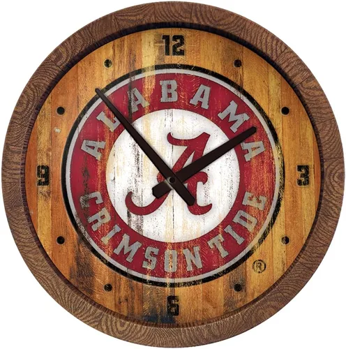 Miniatura 131 de The Fan-Brand NCAA Oklahoma Sooners: Reloj de pared con parte superior de barril de imitación para decoración de bar, decoración de fiesta