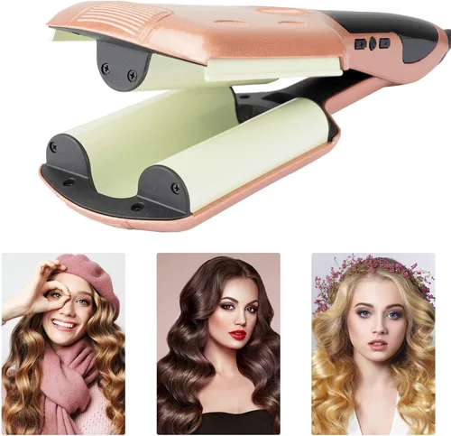 Miniatura 5 de Rizador de cerámica fina de 0.354 in para cabello corto y largo, barril de 3/8 pulgadas con temperatura ajustable, diseño estilo palillo