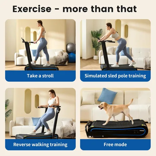Miniatura 6 de ERGOLIFE Curved Treadmill with Non-Electric Motorized, 2-in-1 Folding Treadmill with APP for Home Workout, Compact Manual Walking Pad, Office
