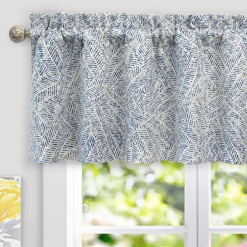 Miniatura 30 de DriftAway Briony - Cortina opaca con amarre para cocina, ajustable, diseño de globos, líneas texturizadas, estampadas, persianas romanas