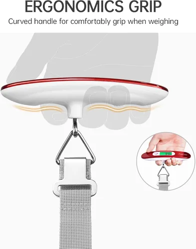 Miniatura 7 de FREETOO Báscula de equipaje portátil digital para maleta, báscula de viaje con función de tara, capacidad de 110 libras