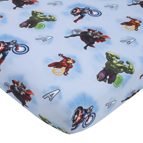 Miniatura 3 de Disney Marvel Avengers Fight The Foes - Juego de ropa de cama infantil de 4 piezas, color azul, rojo, verde Hulk, Iron Man, Thor, Capitán América