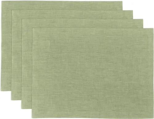 Miniatura 14 de Solino Home Athena - Juego de 4 manteles individuales cuadrados de lino natural claro de 14 x 14 pulgadas, manteles individuales 100 % lino puro