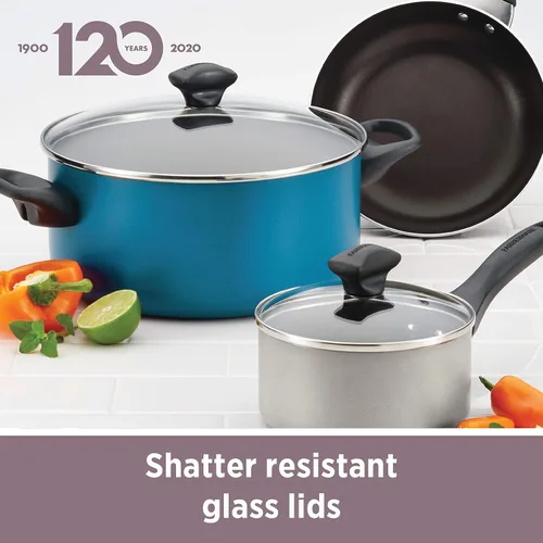 Miniatura 11 de Farberware Olla grande antiadherente apta para lavavajillas/sartén con asa auxiliar - aluminio, 6 cuartos, azul Aguamarina