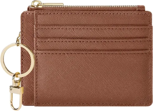 Miniatura 19 de Sodsay Estuche para tarjetas, cartera delgada con bolsillo frontal, para mujer, sujetatarjetas con llavero Slim, Front Pocket, Credit Card Holder