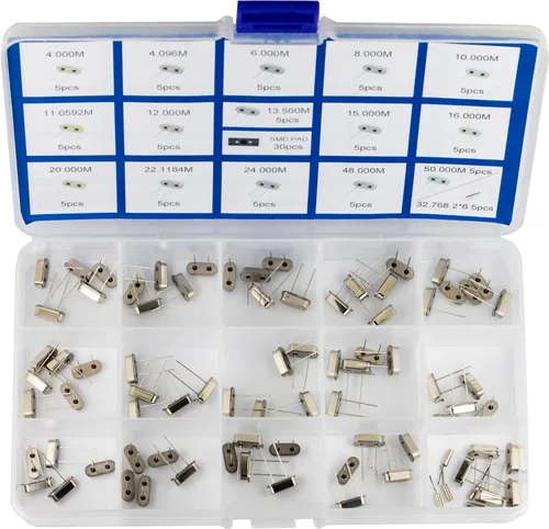 Miniatura 2 de 16 Values 80 piezas de oscilador de cristal de cuarzo surtido 4MHz, 4.096MHz, 6MHz, 8MHz, 10MHz, 11.0592MHz, 12MHz, 13.56MHz, 15MHz, 16MHz, 20MHz