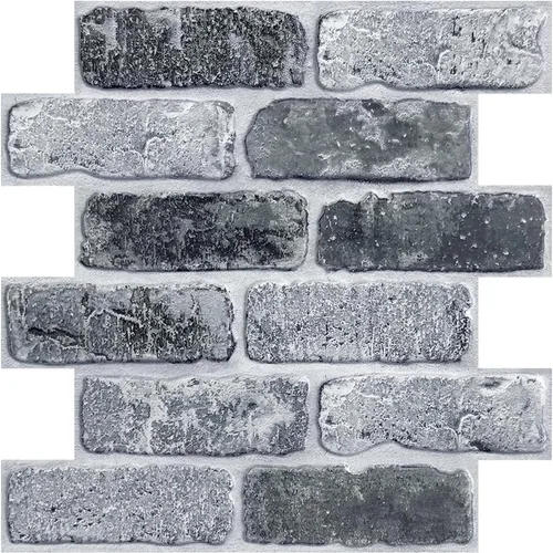 Miniatura 12 de COMSTICKC Paneles de pared de ladrillo sintético 3D para despegar y pegar, 10 piezas de 12 x 12 pulgadas, ladrillos pequeños blancos, papel tapiz