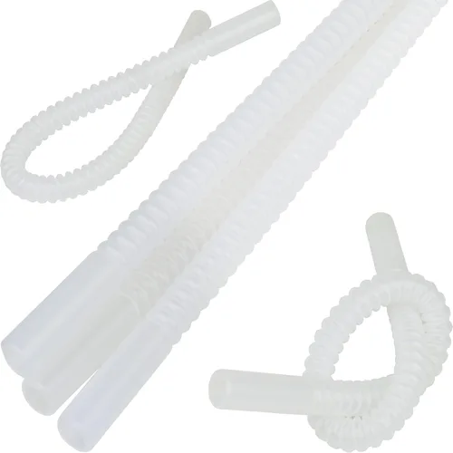 Miniatura 11 de Pajitas Flexibles - 11 Pulgadas de Largo Pajitas Flexibles - Pajita para Beber Flexible Reutilizable - Paquete de 14 Paquete de 14 transparentes