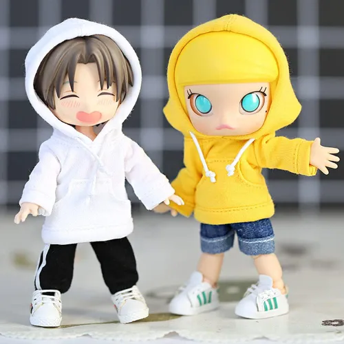 Miniatura 2 de Ropa de muñeca deportiva con capucha para Ob11, GSC, YMY, BODY9, Molly, 1/12 BJD accesorios de juguetes para muñecas (blanco)