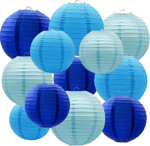 Miniatura 14 de Paquete de 12 linternas de papel marrones, crema, color tostado, colgantes redondas, decorativas para graduación, baby shower, boda, cumpleaños