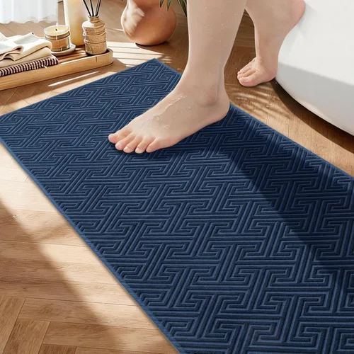 Miniatura 13 de YIHOUSE Beige Bathroom Rugs 17"x24", Quick Dry Non Slip Bath Rug, Absorbent Machine Washable Thin Bath Mat for Restroom Floor Tub Laundry Room Home
