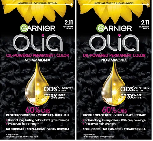 Miniatura 36 de Garnier Olia Tinte para el cabello permanente rico en aceite de color brillante sin amoníaco, 5.0 marrón medio (paquete de 2) tinte para el cabello