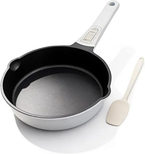 Miniatura 11 de Sartén de 20 cm antiadherente, sartén para tortilla, sartén de chef saludable y no tóxica, sartén para huevos con mango desmontable para todas