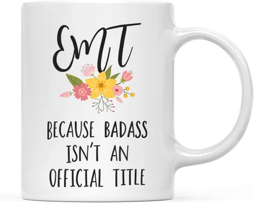 Miniatura 28 de Andaz Press Taza de café de 11 onzas, regalo de broma, tía porque Badass no es un título oficial, gráfico floral, 1 paquete