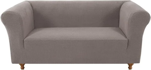 Miniatura 27 de Funda elástica Chesterfield para sofá, funda de tela jacquard para sofá biplaza de 2 cojines, protector de muebles antideslizante resistente a