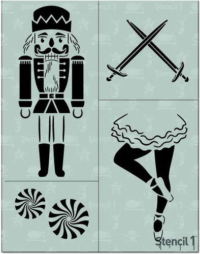 Miniatura 22 de Stencil1 Plantilla de ramas de acebo y hoja perenne – Plantilla de invierno reutilizable para manualidades, decoración de vacaciones, pintura sobre