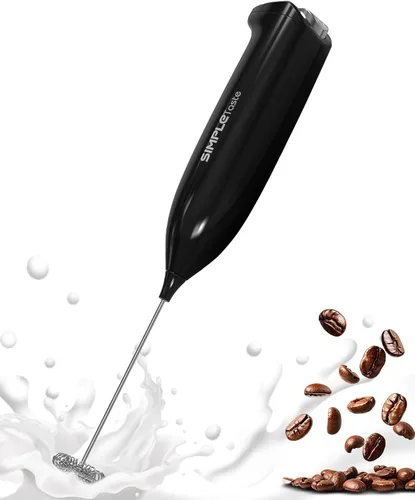 Miniatura 13 de SimpleTaste Espumador de leche de mano que funciona con baterías, eléctrico, fabricante de espuma, mezclador de bebidas con batidor de acero Gris