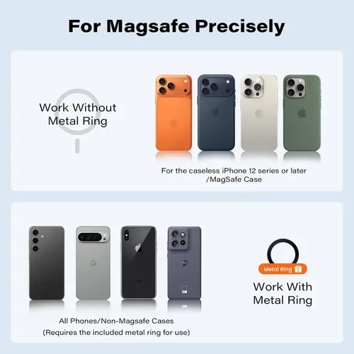 Miniatura 4 de APPS2Car Soporte magnético para teléfono MagSafe para automóvil con ventosa, 17 imanes fuertes y brazo ajustable, soporte de teléfono para tablero