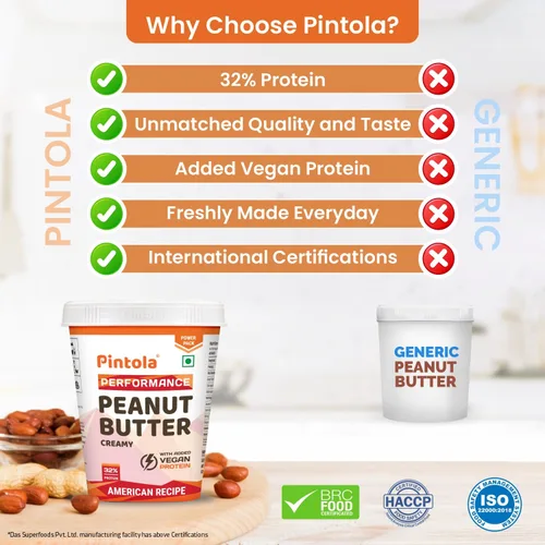 Miniatura 4 de Pintola American Recipe Performance Series - Mantequilla de maní (cremosa) - 2.2 lbs Proteína vegana 32% de proteína Alta proteína y fibra