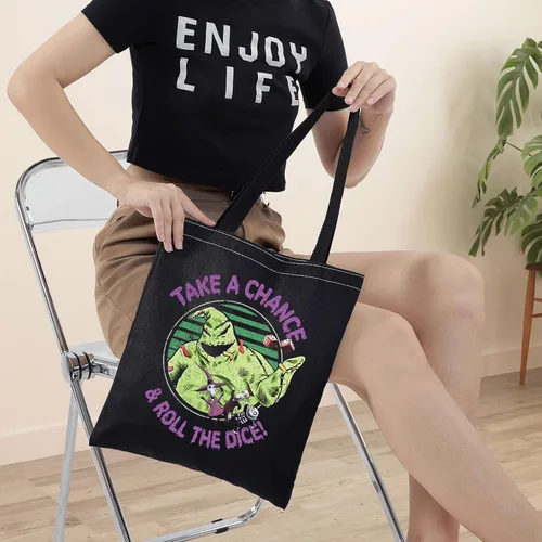 Miniatura 4 de BWKTOP Funny Ghost Tote Bag - Ghost Fans Gift: Take A Chance And Roll The Dice
