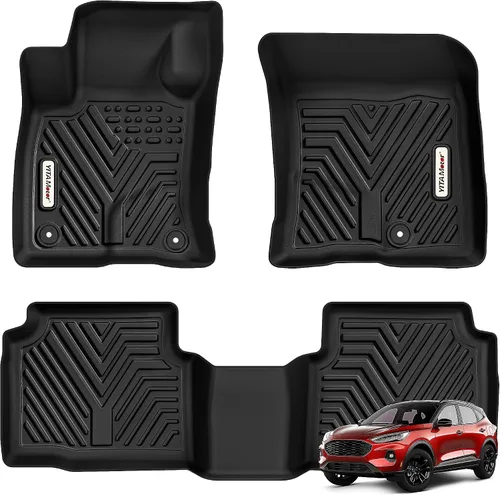 Miniatura 9 de YITAMOTOR Alfombrillas para Ford Escape 2013-2019, Ford C-Max 2013-2018, forros de piso personalizados para todo clima de TPE, tapetes para la 1ª