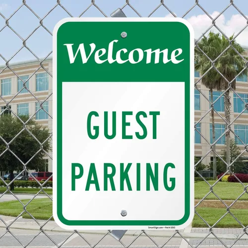 Miniatura 2 de SmartSign Letrero "Welcome - Guest Parking" Aluminio de 12 x 18 pulgadas