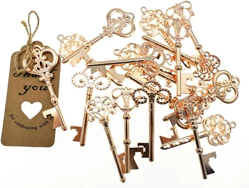 Miniatura 5 de ALIMITOPIA 50 piezas de abrebotellas con llave de esqueleto, despedida de soltera, boda, fiesta, recuerdo, regalo con etiqueta de acompañante y Tono