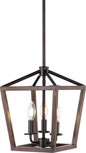 Miniatura 15 de JONATHAN Y Linterna colgante LED de 10 pulgadas de bronce aceitado/latón dorado con 3 luces, lámpara de araña clásica y moderna de granja para isla