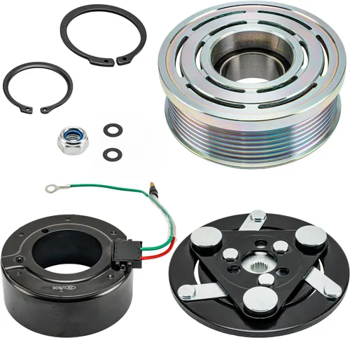 KAX Embrague del Compresor de CA, Kit de Embrague del Compresor de CA con Polea y Bobina para CIVIC 4 CIL 1.8L 2006-2011, Piezas de Embrague de Aire