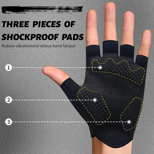 Miniatura 3 de VXW Guantes de ciclismo para hombres y mujeres, con tiras reflectantes y almohadilla antideslizante que absorbe los golpes para bicicletabicicleta