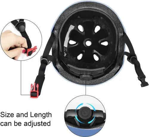 Miniatura 5 de Besttravel Casco para niños, casco ajustable para niños pequeños de 3 a 8 años de edad, para niños y niñas, seguridad multideportivo Azul