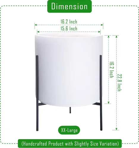 Miniatura 2 de Macetero moderno con soporte de metal de 8, 10, 12 y 14 pulgadas, para plantas