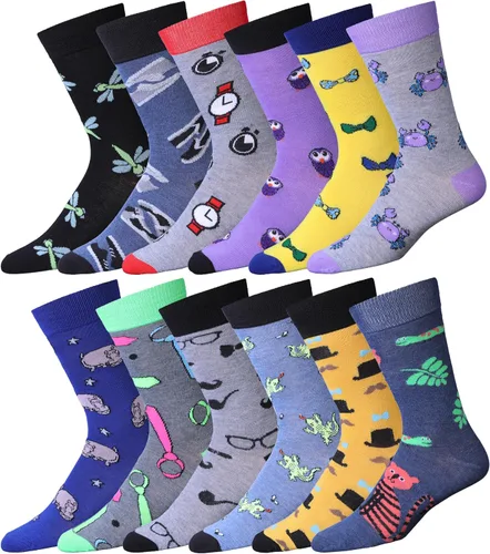 Miniatura 14 de JAMES FIALLO Calcetines de vestir para hombre, calcetines de vestir para hombre, estilo casual, coloridos, divertidos, novedosos, a la moda, paquete