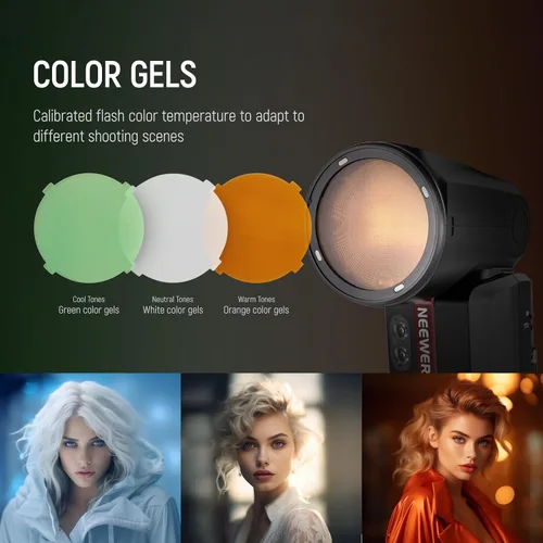 Miniatura 7 de NEEWER CRM2 Kit de accesorios magnéticos para flash de cabeza redonda, juego de difusor modificador de luz Speedlite compatible con Godox V1 y V100