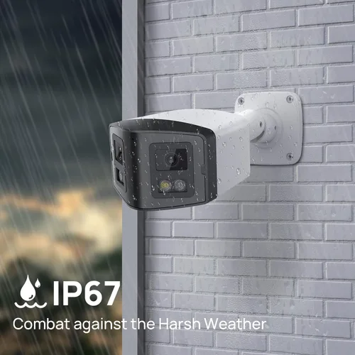 Miniatura 8 de PANOEAGLE Cámara de seguridad IP PoE de doble lente de 4 MP para exteriores con gran angular panorámico de 180°, visión nocturna a